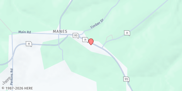 Map showing Manes R-V School District at 8939 Missouri 95, Mountain Grove, MO