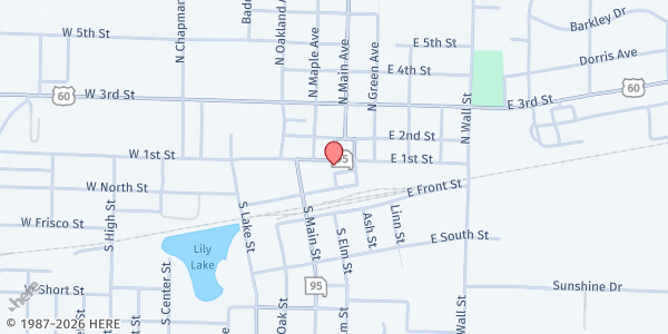 Map showing Mountain Grove Senior Citizens Center at 700 E. State St., Mountain Grove, MO