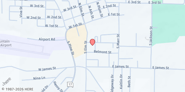 Map showing CareCenter Ministries Missouri - Mountain View at 304 S Ash St, Mountain View, MO