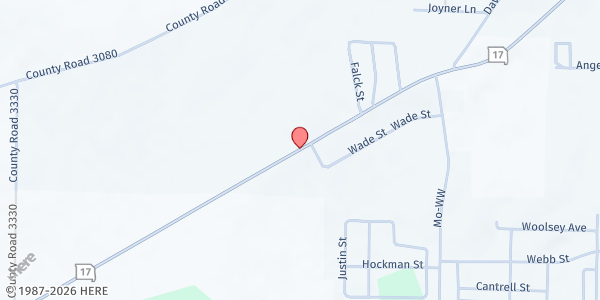 Map showing Mountain View Christian Church at 1505 MO-17, Mountain View, MO