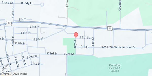 Map showing Mountain View Senior Center at 903 E 5th St, Mountain View, MO