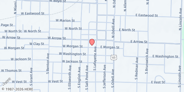 Map showing Community Food Pantry - Marshall at , Napton, MO