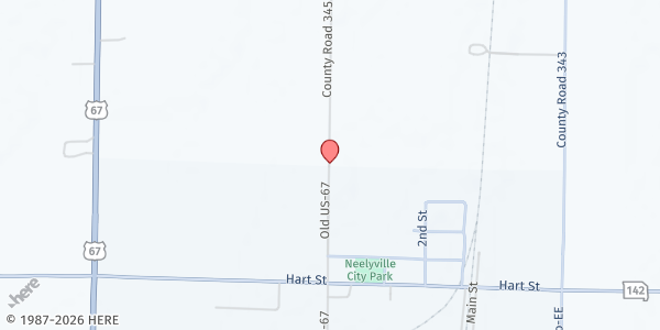 Map showing Faith Seventh Day Baptist Church at 20 RR 142 # 20A, Neelyville, MO