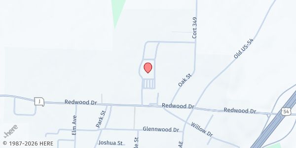 Map showing New Bloomfield Elementary at 307 Redwood Drive, New Bloomfield, MO