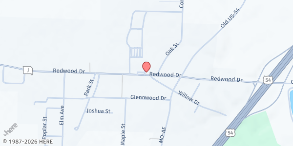 Map showing New Bloomfield Elementary at 307 Redwood Drive, New Bloomfield, MO