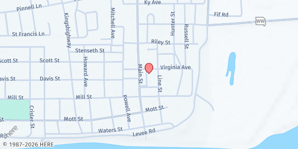 Map showing New Madrid County Family Resource Center at 420 Virginia Ave, New Madrid, MO