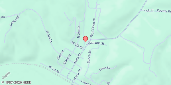 Map showing First Baptist Church of Newburg at 524 S. Walnut St., Newburg, MO