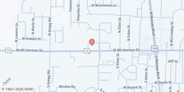 Map showing Abundant Blessings at 726 W Center Cir, Nixa, MO