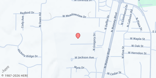Map showing Christian County Enterprises Inc. - Nixa at 825 W Enterprise Ln, Nixa, MO