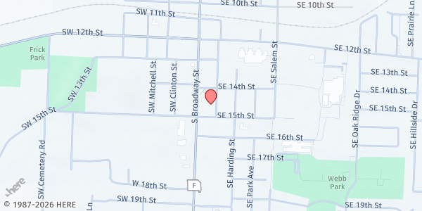 Map showing CSL - Oak Grove at 1408 SE Austin St., Oak Grove, MO