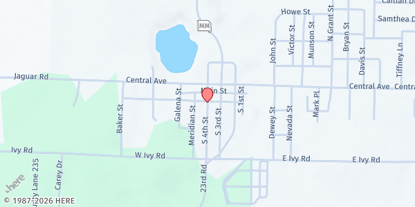 Map showing Oronogo Church on the Hill at 176 S. 4th St., Oronogo, MO