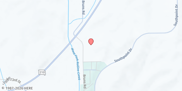 Map showing Orrick Community Center at 111 E. South Front St., Orrick, MO