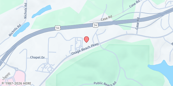 Map showing Harper Chapel United Methodist Church at 5567 Osage Beach Pkwy, Osage Beach, MO