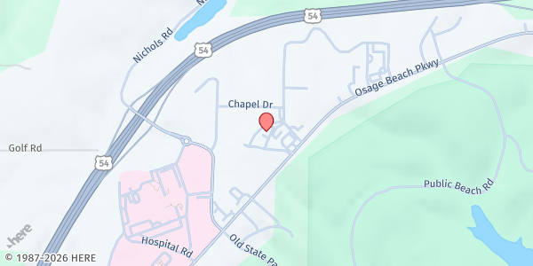 Map showing Osage Beach Senior Center at 5709A Osage Beach Parkway, Osage Beach, MO