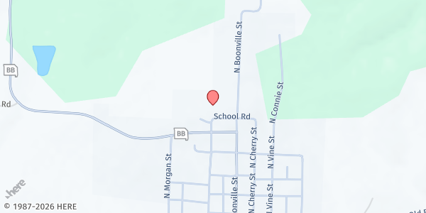 Map showing Otterville R-VI Elementary at 100 Spring St, Otterville, MO