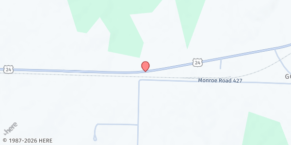 Map showing Faith Walk Ministry Food Pantry at 25555 Highway 24, Paris, MO