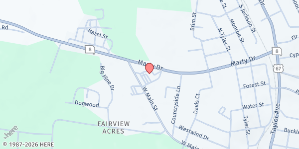 Map showing Immaculate Conception SVDP at 1020 West Main, Park Hills, MO