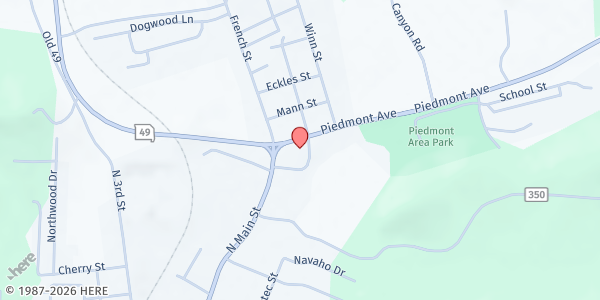 Map showing Clearwater Ministerial Alliance (at Patterson Baptist Church) at Old Highway 34, Patterson, MO