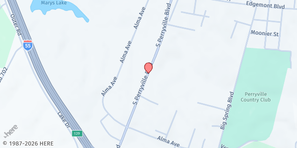 Map showing LADIES OF CHARITY at Perryville, Perryville, MO