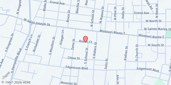 Map showing Ladies of Charity - Perryville at 1001 Rosati Ct., Perryville, MO