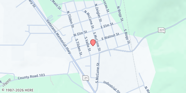 Map showing Food on the Move Arcadia Valley - Pilot Knob at 204 McCune St, Pilot Knob, MO