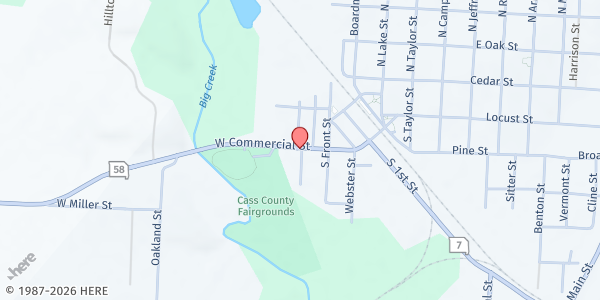 Map showing Grace and Truth Baptist Church at 308 W Commercial Street, Pleasant Hill, MO