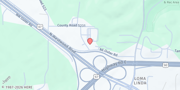 Map showing The Timothy Foundation at 445 Proctor Drive, Poplar Bluff, MO