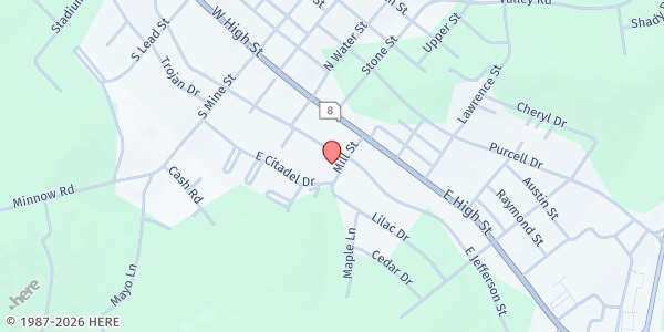 Map showing House Of Hope Potosi at 219 East Jefferson St, Potosi, MO