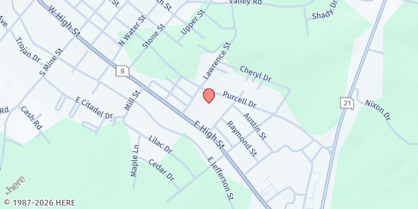 Map showing Sayer Senior Center at 109 Lawrence, Potosi, MO