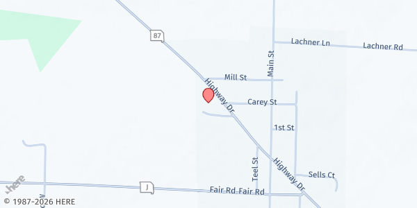 Map showing Prairie Home Elementary at 301 Hwy 87, Prairie Home, MO