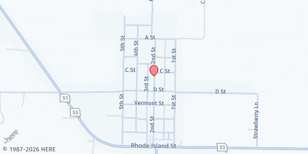 Map showing Quilin Food Pantry at 475 2nd St., Qulin, MO