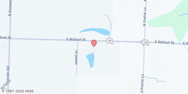 Map showing Fishes-N-Loaves at 1315 E Walnut Avenue, Raymore, MO