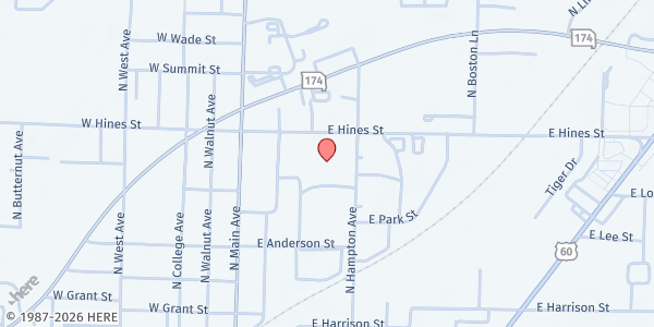 Map showing SeniorAge - Republic Senior Center at 210 E. Hines Street, Republic, MO