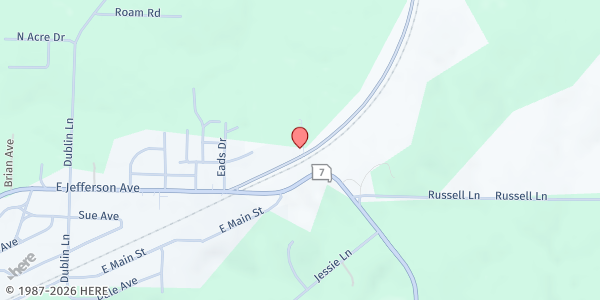 Map showing First Christian Church of Richland at 1200 MO-133, Richland, MO