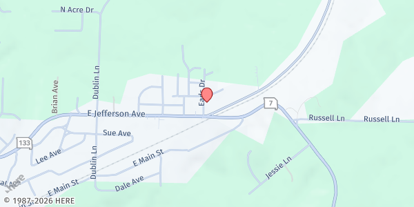 Map showing Richland United Methodist Church at 1000 North Highway 133, Richland, MO