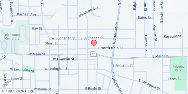 Map showing Lighthouse Baptist Church at 204 E N Main St, Richmond, MO