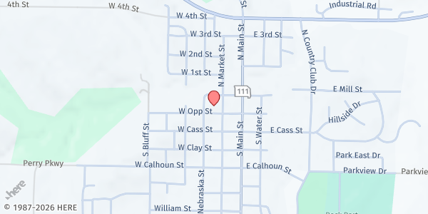 Map showing Rock Port UMC at 211 W. Opp St., Rock Port, MO
