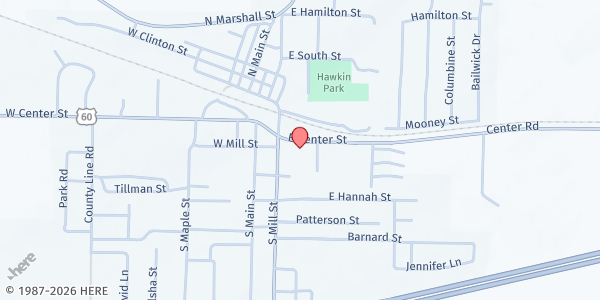 Map showing Safe Haven Now - Rogersville at 117 East Center Street, Rogersville, MO
