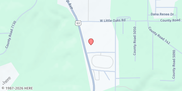 Map showing Phelps County Dream Center at 12640 US-63, Rolla, MO