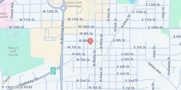 Map showing The Mission at 708 N. Main St., Rolla, MO
