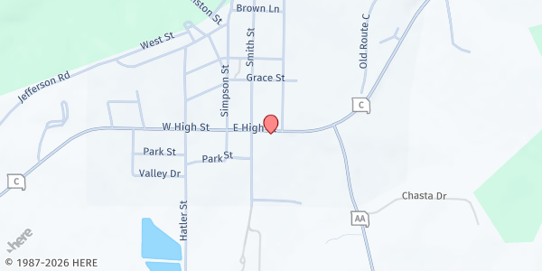 Map showing Russellville Trinity Lutheran Church Mobile Market at 13007 Route C, Russellville, MO
