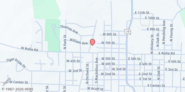 Map showing Aging Best - Salem Senior Center at 604 N. McGrath Ln., Salem, MO