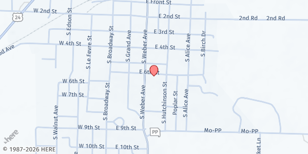 Map showing Salisbury Elementary at 305 East Sixth Street, Salisbury, MO