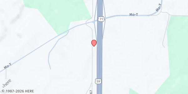 Map showing Andrew County Ministries Inc at 14375 Co Rd 367, Savannah, MO