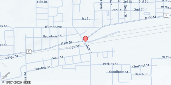 Map showing Father's Arms Fellowship at 1400 Main St., Scott City, MO