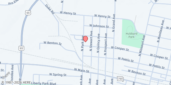 Map showing Bethany Baptist Church Mobile Market (Pettis County) at 500 North Park Avenue, Sedalia, MO