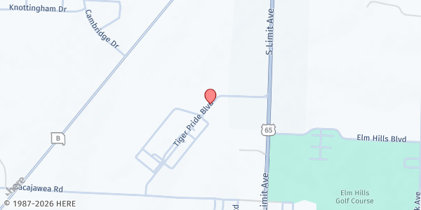 Map showing Loftus Early Childhood Center at 2004 Tiger Pride Blvd, Sedalia, MO