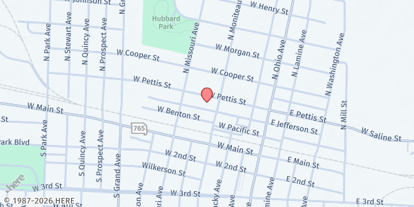 Map showing Open Door Soup Kitchen at 417 W. Pettis St., Sedalia, MO