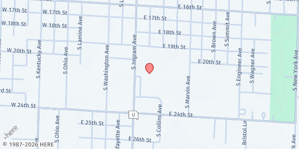 Map showing Sedalia Middle School at 2205 S Ingram Ave, Sedalia, MO