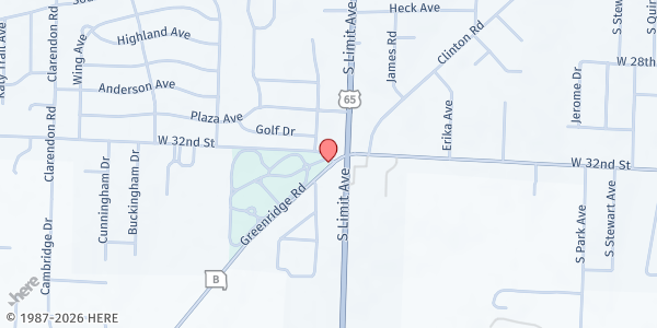 Map showing Skyline Elementary at 2505 W. 32nd Street, Sedalia, MO